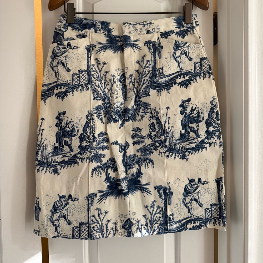 Mossimo Supply Co. Blue and Cream Pencil Skirt